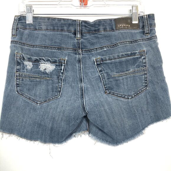 Dollhouse Distressed Cutoff Jean Shorts Size 3 Provocative Low Rise Frayed Hem - Picture 4 of 10